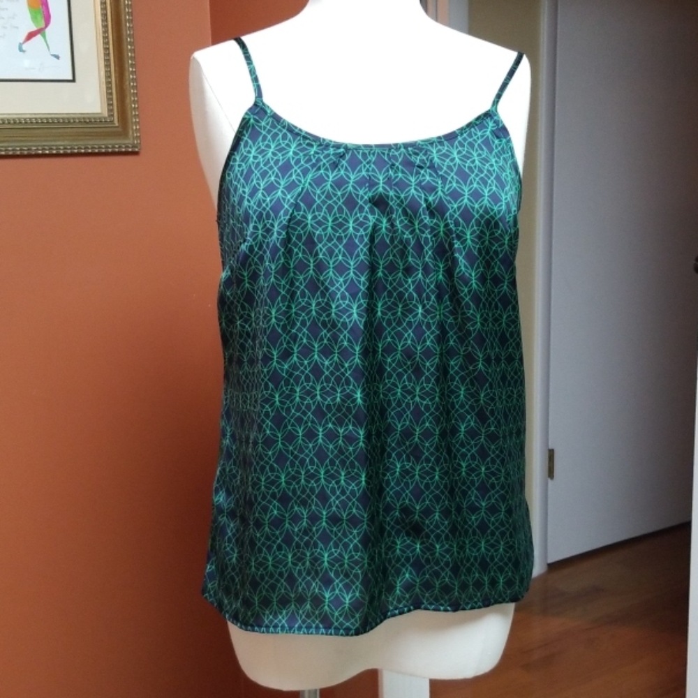 The Limited blue w/ green pattern top